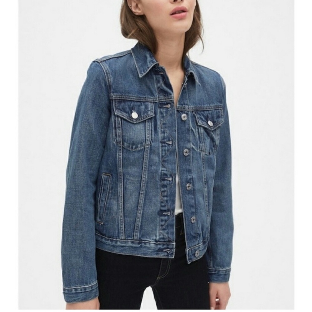 GAP 1969 Blue Faded Denim Jacket Women Size XXL